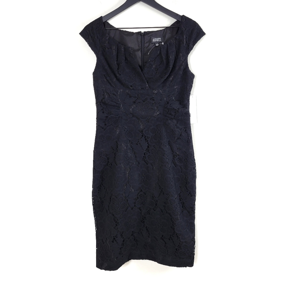 Adrianna Papell Crochet Overlay Dress